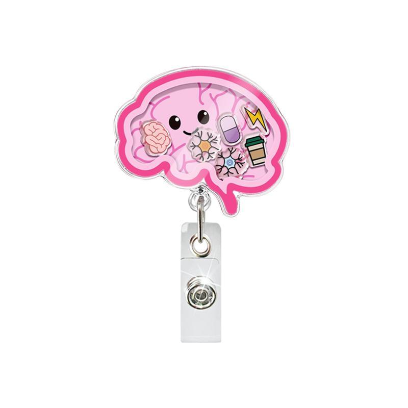 1 Stuk 2026 Nieuw Ontwerp Shaker Acryl Anime Menselijk Orgaan Intrekbaar Arts ID Kaarthouder Verpleegkundige Badge Reel Alligator Clip