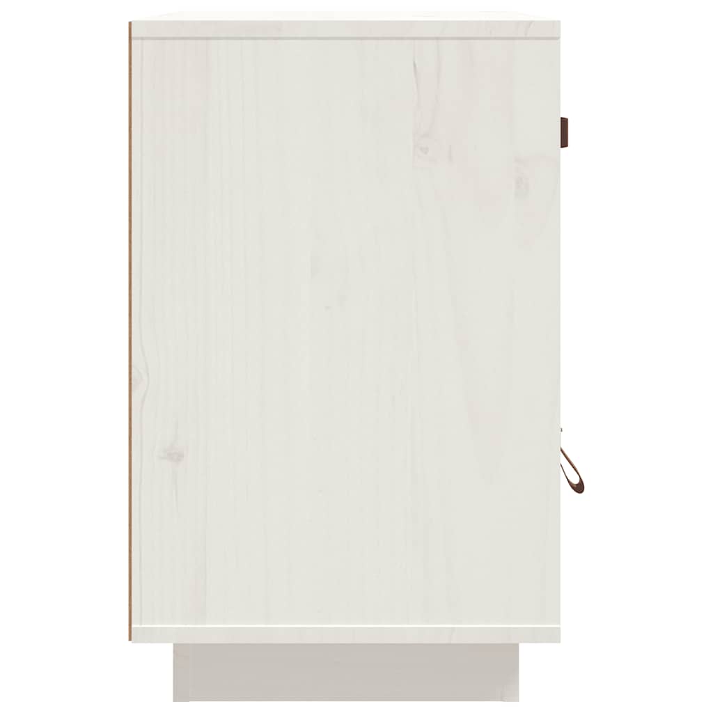 Vidaxl Szafka Nocna, Biała, 40X34X55 Cm, Lite Drewno Sosnowe
