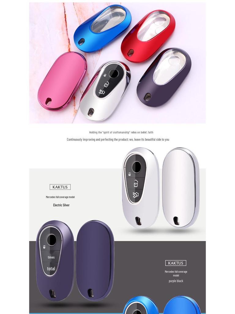 Soft Rubber Key Shell Cover for 2021 Mercedes-Benz S-Class 500L/S450L/S400L