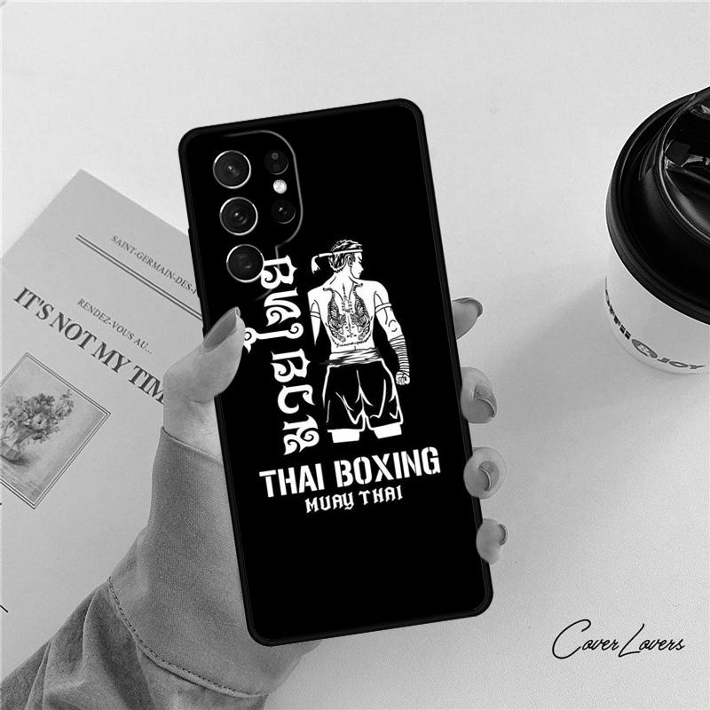 Muay Thai Kickboxing Fight Phone Case For Samsung Galaxy S24 S25 S23 S22 Ultra Note 10 20 Plus S20 S21 FE Cover