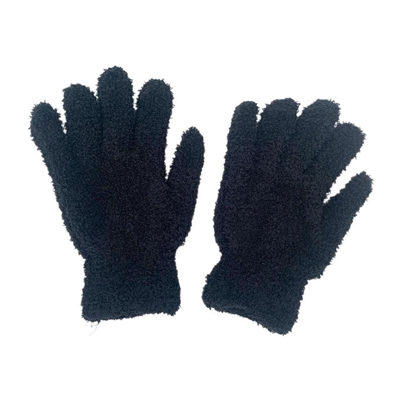 Winter Warme Handschuhe Dehnbare Fäustlinge Erwachsene Korallenvlies Einfarbig Vollfingerhandschuhe Skihandschuhe für Kaltes Wetter