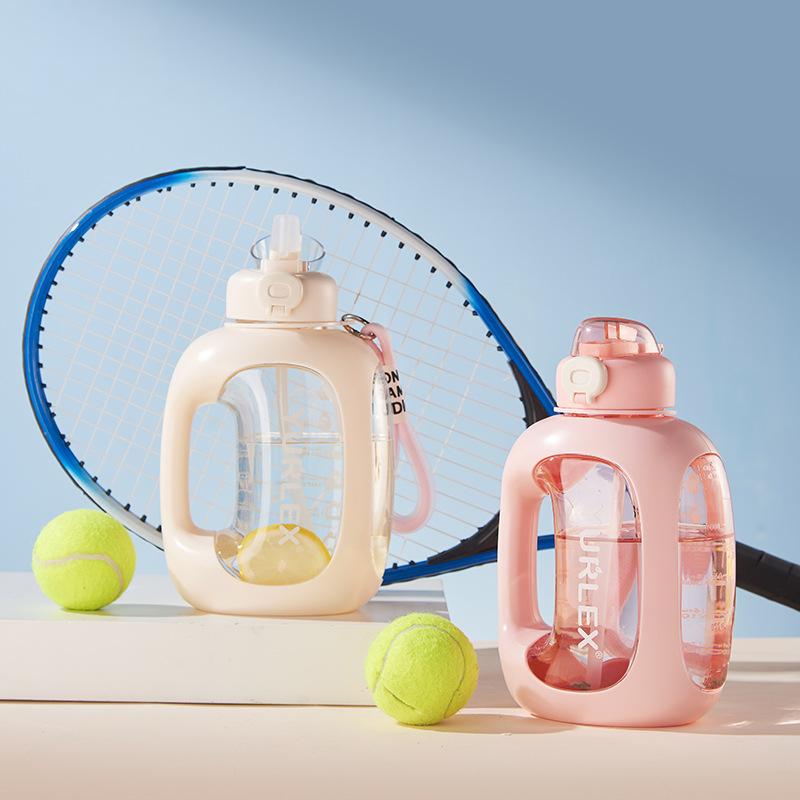 1,5L Stor Kapacitet Bärbar Måttblandare Gym Ton Ton Hink Vattenkopp Träningsvattenflaska 1500ML