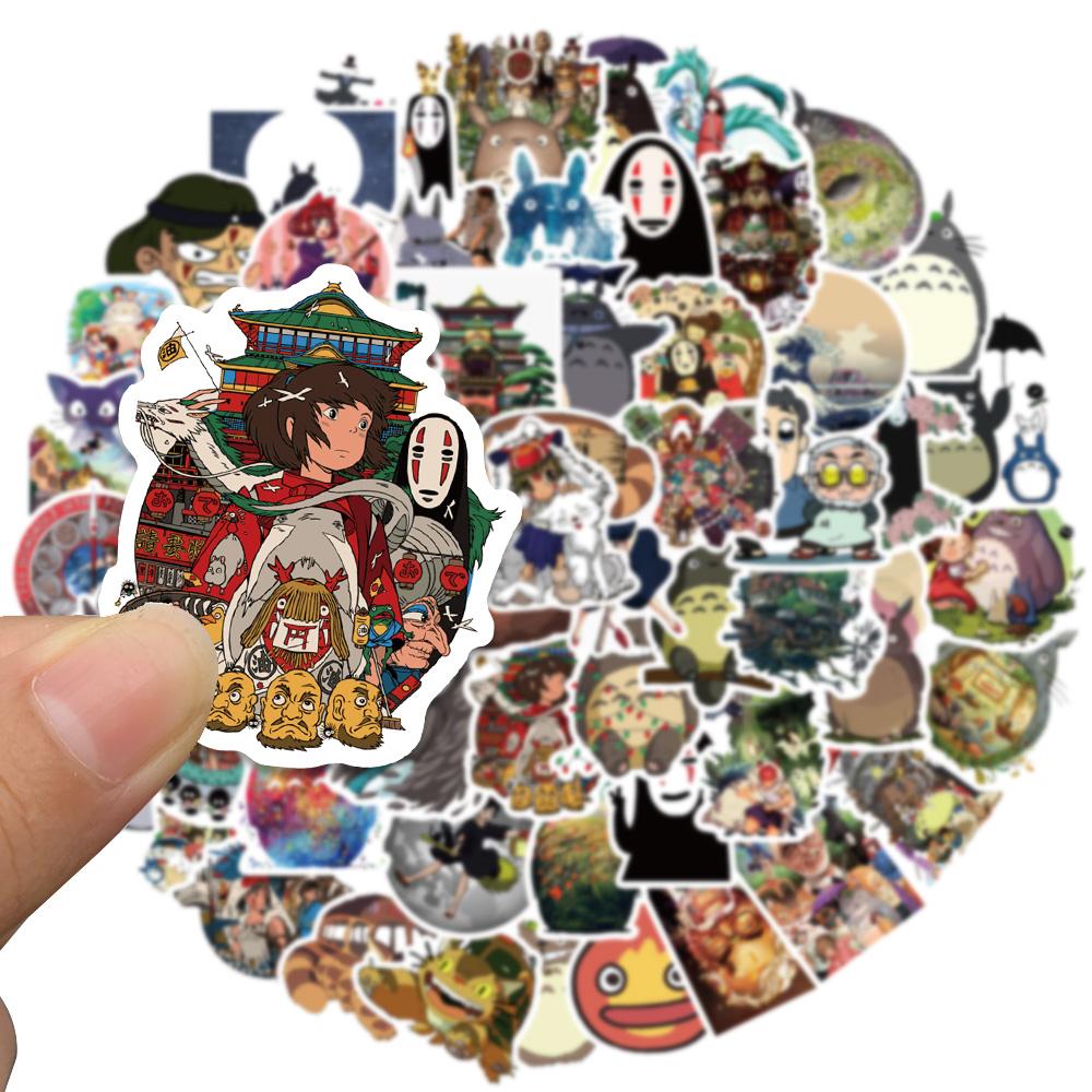 100Pcs Cartoon Hayao Miyazaki Stickers Diy Stickers Scrapbooking Phone Luggage Skateboard Waterproof Decals Sticker