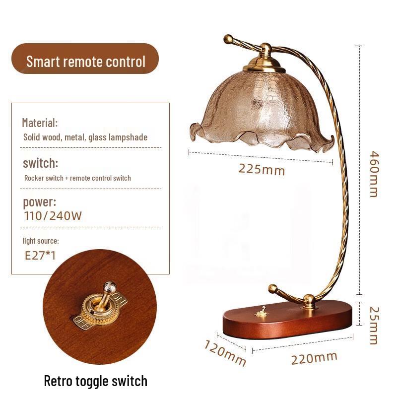 

UOSU Smart French Retro Bedside Table Lamp
