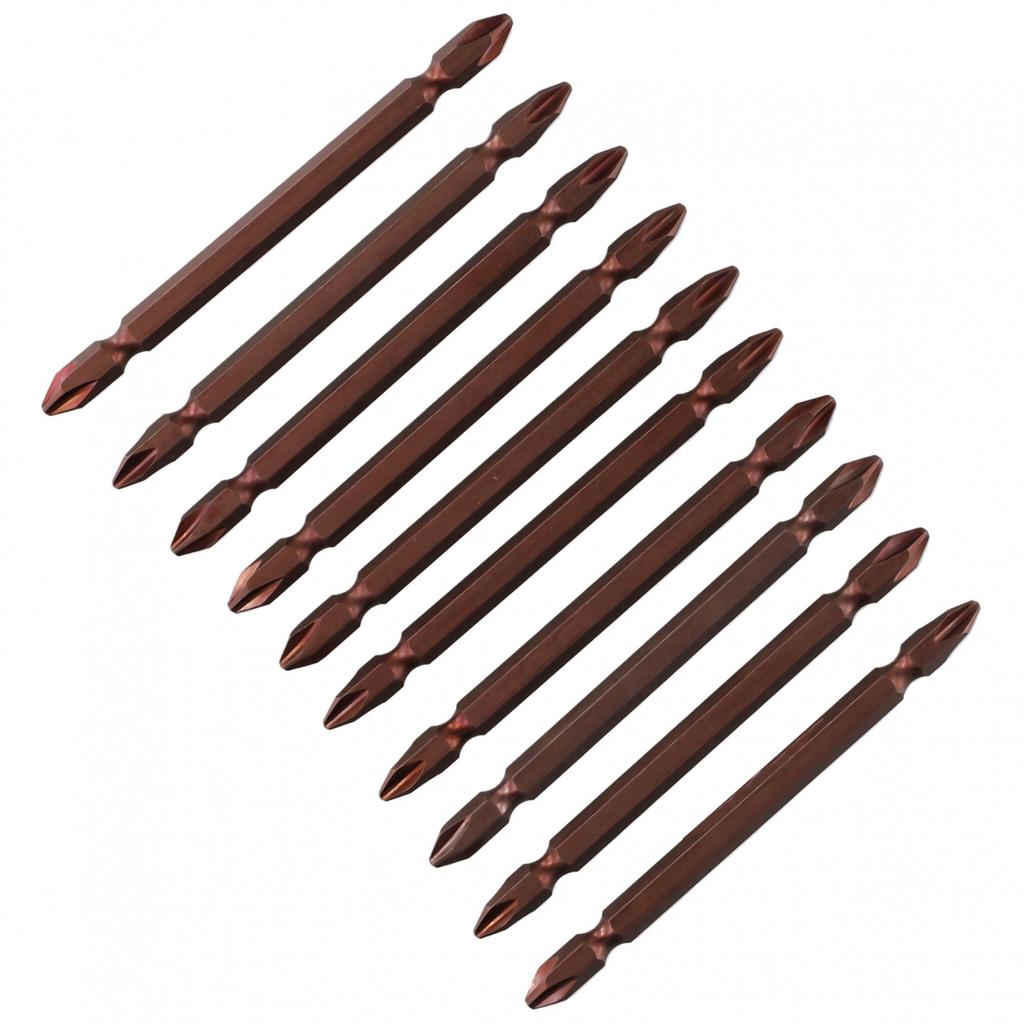 10pc Electric Screwdriver Bit Alloy Steel 100mm Bits PH2 Double Head Drill Bit