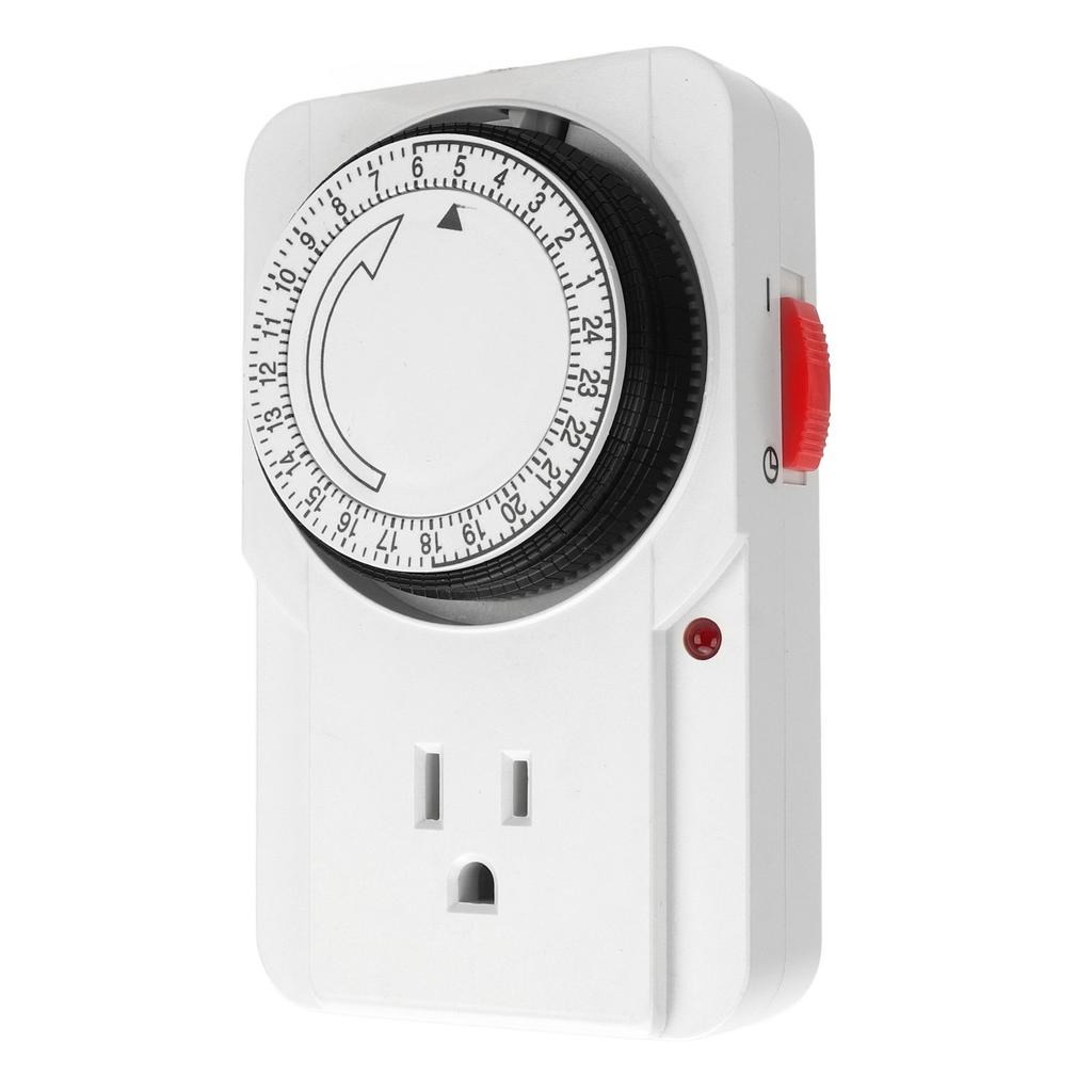 Mechanical Outlet Timer 24 Hours Cycle 3 Prong 2 Modes Light Indicator Plug In Electric Timer for