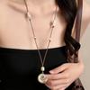 Long Adjustable Shell Pendant Necklace Wax Rope Bohemian Beaded Necklace  Vacation Wear
