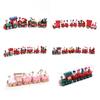 Yousheng Mini Christmas Train Wooden Train Ornament with Mini Snowmen Santa Xmas-themed Train Table Decoration Toy Train Gifts for Kids