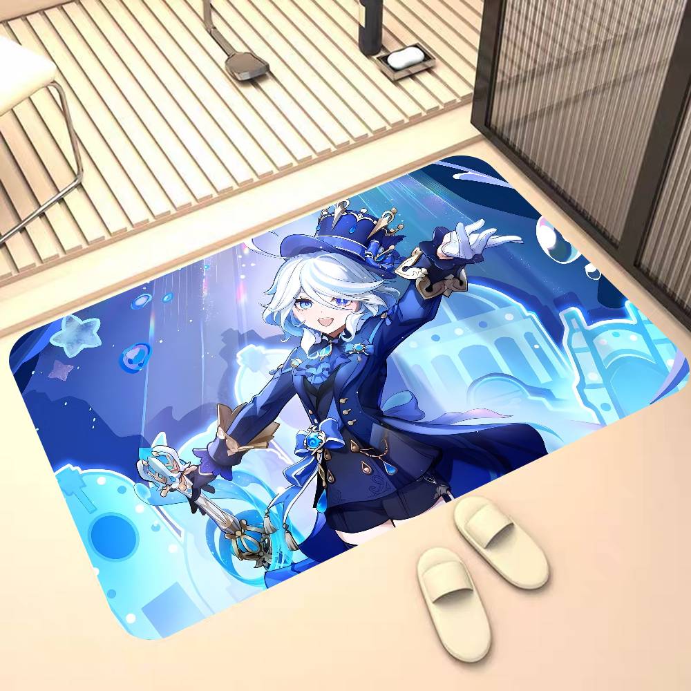 Furina Genshin Impact Entrance Door Mat Washable Non-Slip Living Room Sofa Chairs Area Mat Kitchen Welcome Doormat