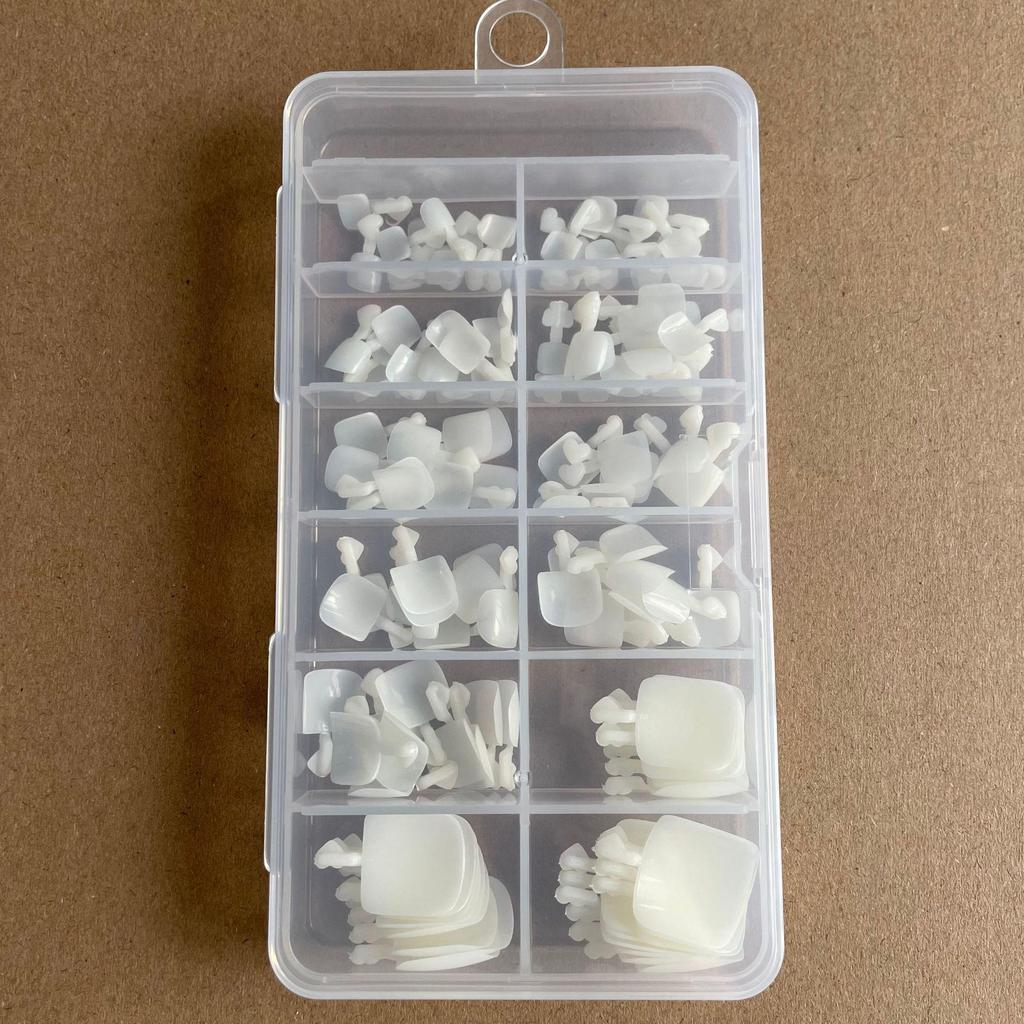 Almond Semi-Frosted No-Carve French Nail Art Tips - 600 Pieces