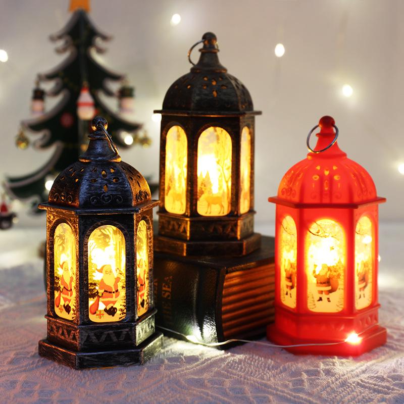 Christmas Lantern: Snowman and Santa Glowing Night Light Ornament