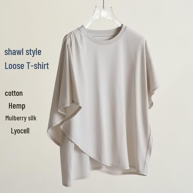 IHIMI Women s Relaxed Hemp Silk Short-Sleeve T-Shirt XL
