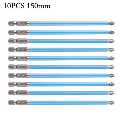 10PCS 150mm 1/4 Hex Shank Fits Magnetic PH2 Long Reach Electric Screwdriver Bits