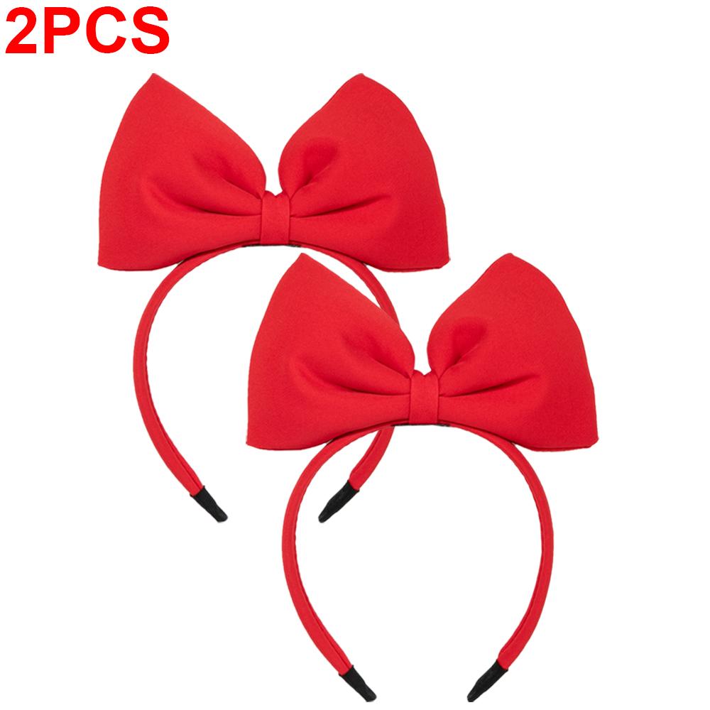 CHuangQi 2pcs Big Bow Headband, Halloween Christmas Cosplay Headdress, Cute Princess Hair Accessories for Women & Girls