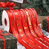 New Christmas Flower Packaging: Ribbon Bouquet with Hot Stamped, Colored Webbing for Floral Art