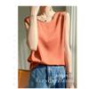 Summer Women's Vest Silk Round Neck Sleeveless Solid Top Vests