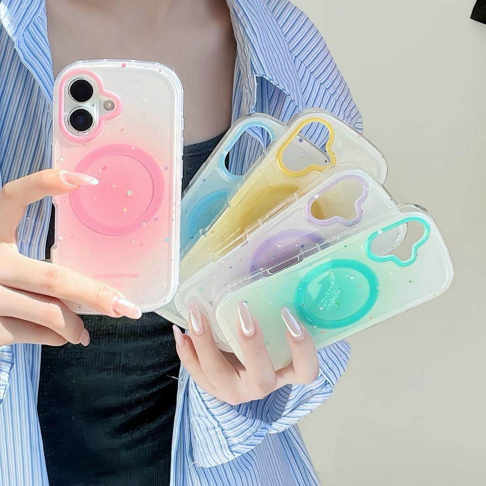 Korean Cute For Magsafe Splashed Ink Phone Case For iPhone 17 16 15 14 13 Pro Max Anti-Fall Shockproof Protective Soft Cover