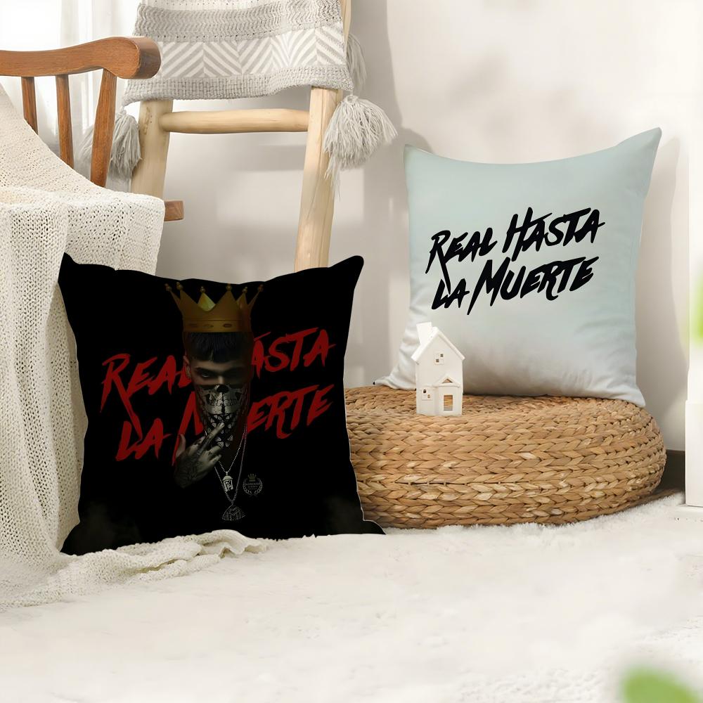H-Hasta La M-Muerte Hot Cushion Cover Plush Fabric Soft Double-Sided Printed Sofa Warm Winter Home Child Gift Pillow Case