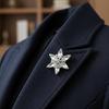 Hypoallergenically Snowflake Design Brooch Sparkling Glass Rhinestones And Metal Construction Lapel Pin