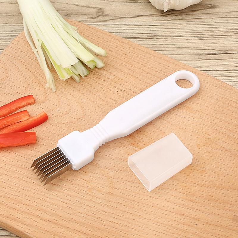 Stainless Steel Onion Slicer Cutter Scallion Cutter Knife Multifunctional Vegetable Fruit Chopper Shredder Kitchen Gadget