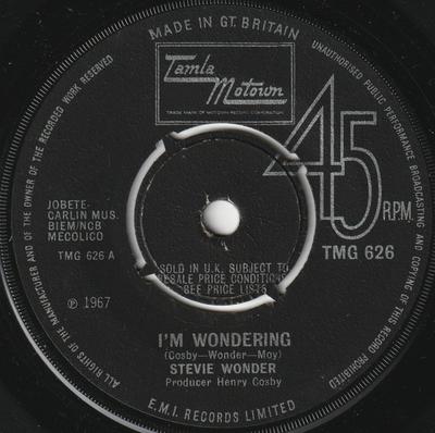 7inch Single STEVIE WONDER - I'm Wondering TMG626 Tamla Motown 1967 VK Soul/Funk Gebruikt