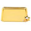 Table Serving Tray European Style Light Luxury Decorative Rectangular Food Service Tray with Floral