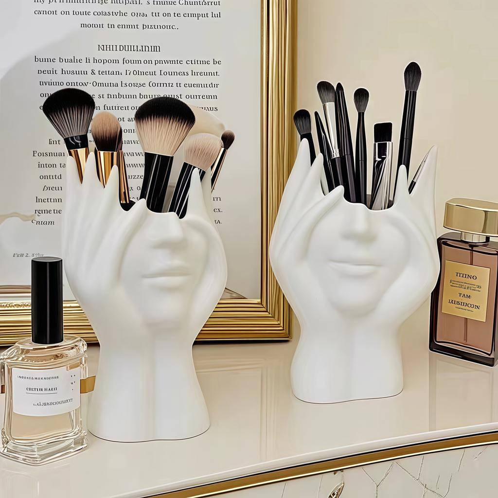 Nordic creative human body art shaped office supplies, multi-functional desktop storage, pen holder, makeup brush holder, decora