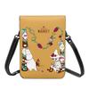 Moomin genuine leather smartphone shoulder slim mini pouch for women and popular 19cm high x wide x 1cm thick pouch, bag, men, wallet/crossbody bag,