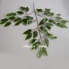 12PCS Green Plants Artificial Banyan Leaf Branch Plastic Tree Rattan Landscaping Accessories Wedding Garden Home Christmas Decor