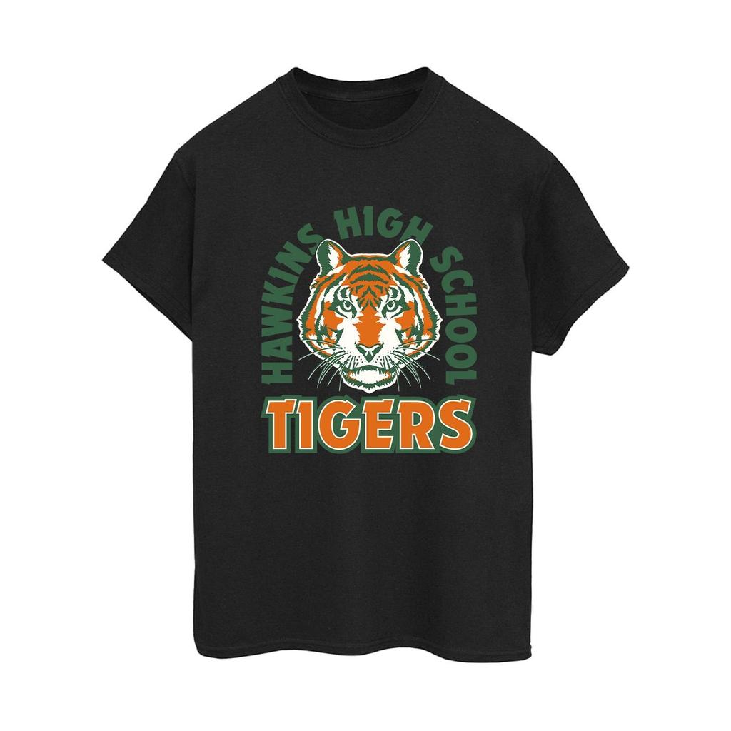 Netflix Womens/Ladies Stranger Things Hawkins Arch Tiger Cotton Boyfriend T-Shirt
