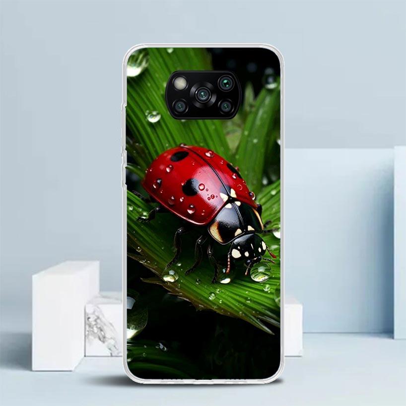 Insect Seven-Star ladybug Phone Case For Xiaomi Poco F7 Ultra X5 X6 X7 Pro M7 Redmi 15C 15 13C 13 12C 12 10C 10 10A 9 9C 9A 9T C