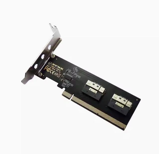 

PCIe 3.0/4.0 Dual-Port SFF-8654 x8/8i Adapter Card with Full/Half Height Bracket