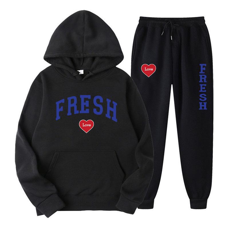 2025 Cross Love Heart Print Y2K Hoodie Sweatshirt Pullover - Plus Velvet Thickened Style