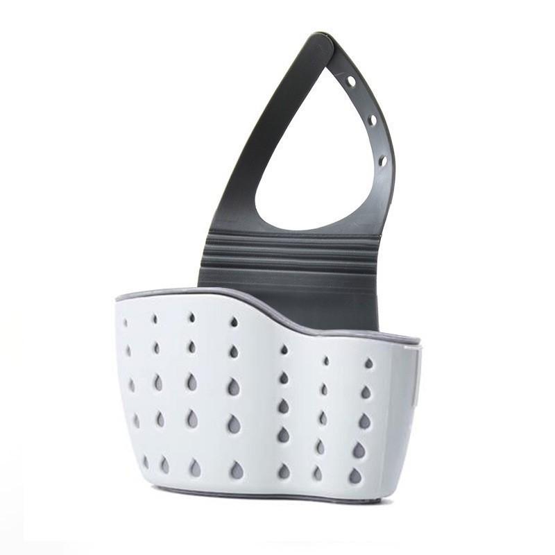 Comodo Ripiano da Lavello con Ventosa Porta Sapone Spugna Scolapiatti Cestino Portaoggetti Sospeso con Ventosa da Cucina