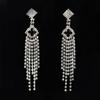 European and American Fashion & Trend Temperament Ear Studs Earrings Multi-Row Diamond-Studded Tassel Ornament E343