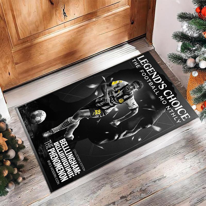 Jude Bellingham Soccer Football Pattern Soft Area Rug Non Slip Indoor Floor Carpet Sports Decor Mat for Bedroom