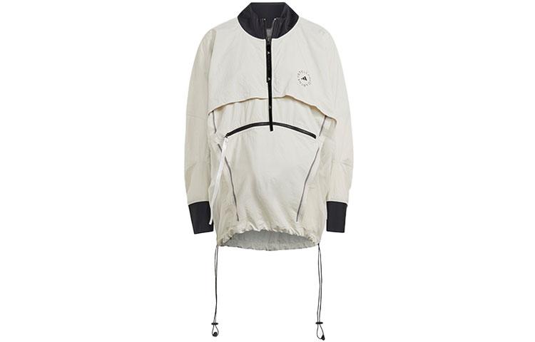 Adidas ASMC Sweatshirts Women s Gray White Stand Collar Moderate Regular GL7630 XS