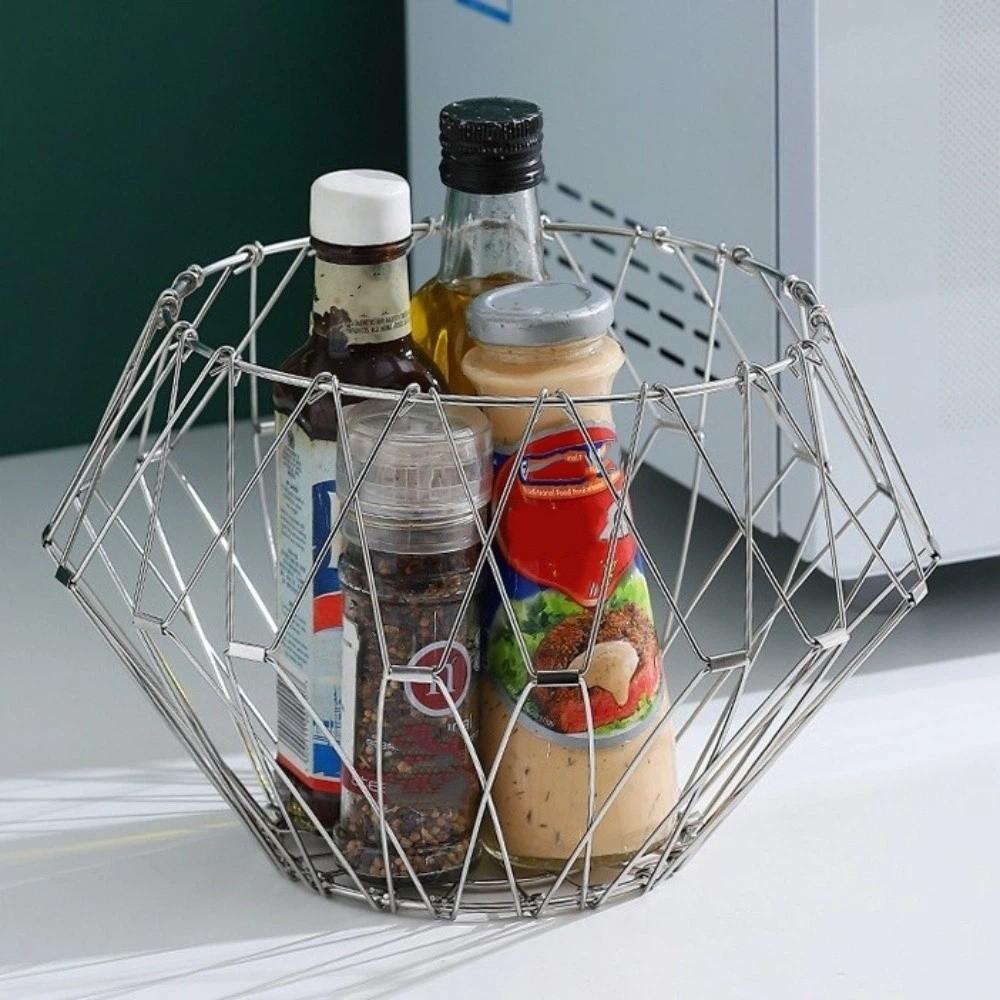 Nordischer Stil Hohlstruktur Faltbarer Obstkorb Moderner Einfacher Aufbewahrungskorb Skalierbares Süßigkeiten-Dessert-Regal Obstaufbewahrung