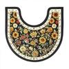 Floral Pattern Toilet U-shaped Mat Absorbent Bath Mat Practical Bathroom Floor Rug  Household