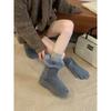 Winter thick-soled velvet corner buckle snow boots women's warm furry style travel classic versatile snow boots