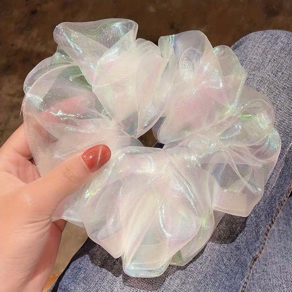 Mermaid Scrunchies Hair Ring Reflective Color Laser Hair Ties Rope Summer Women Ponytail Hair Accessories Girls Hairbands Gifts