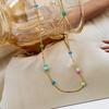 Women's Niche Design Gold Plated Copper Seed Bead Clavicle Necklace
