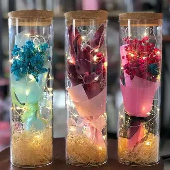 Rose Flower LED String Lights - Mini Decorative Copper Wire Lights for Christmas & Festive Glow.