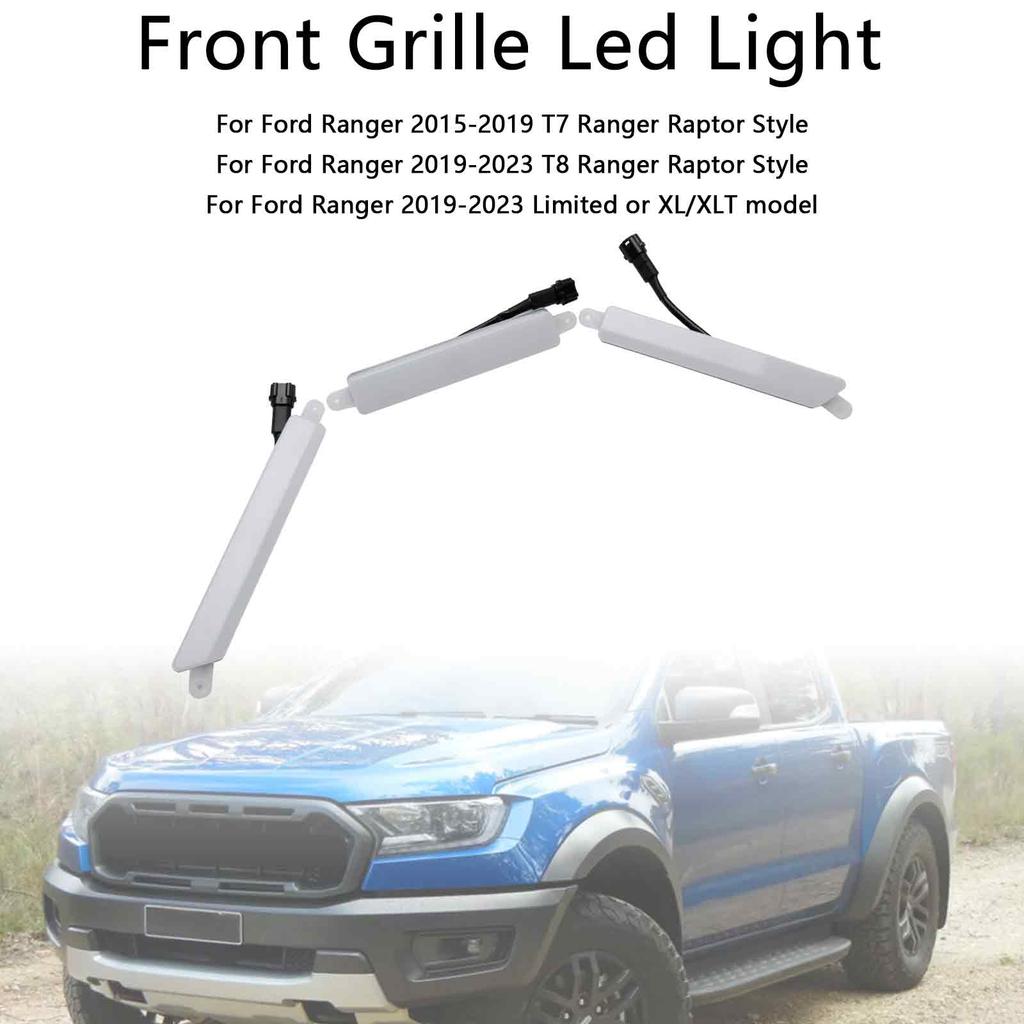 Frontstoßstangengitter Grill Weißes LED-Licht Passend für Ford Ranger 2015-2023 T7 T8