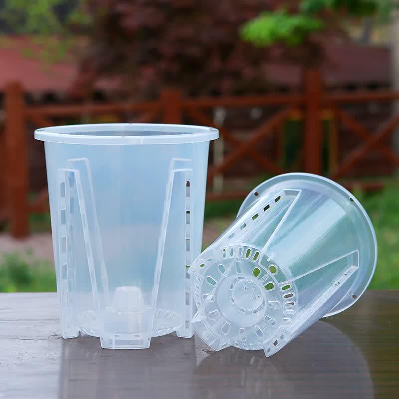 Padi Ling Transparent Root Control Orchid Pot with Tray