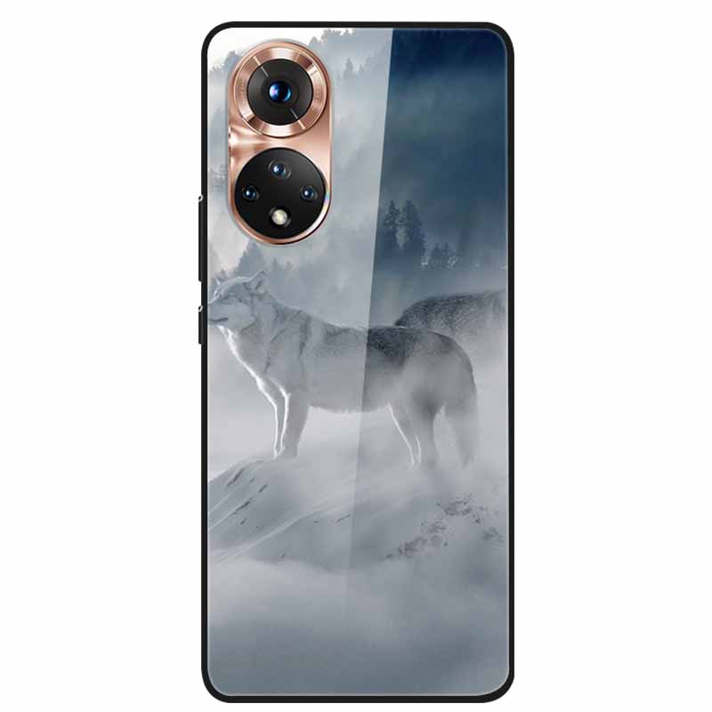 

For Honor 50 Case Cartoon Tempered Glass Back Cover Hard Case For Huawei Honor 50 Pro Phone Cases NTH-AN00 NTH-NX9 Fundas Coque Honor 50 pro
