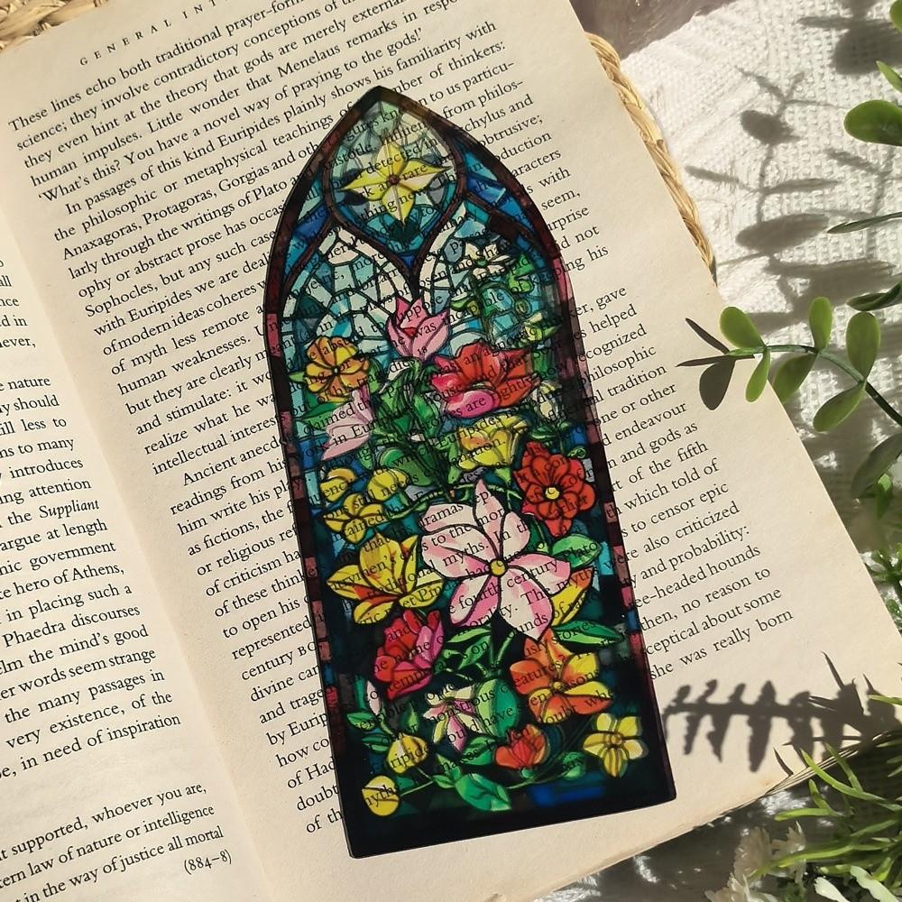 Translucent Stained Window Bookmark Hand Account Decoration Pagination Mark Home Decor