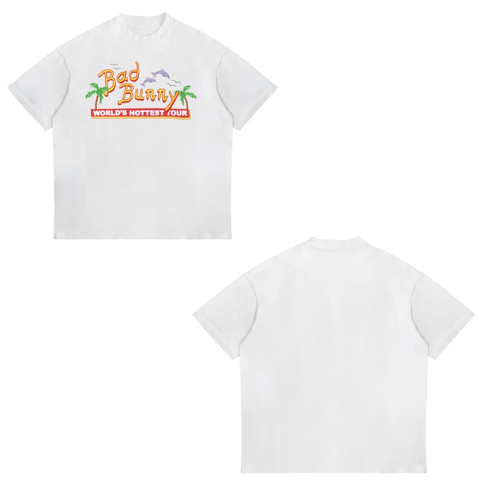 2026 Bad Bunny Super Printed 100 Cotton Tshirt Summer Unisexs and Womens Clothing Fashion Casual Oversized Tshirt Fan Gift