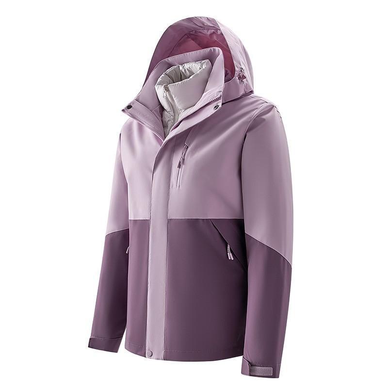 2026 3-in-1 Detachable Winter Ski Jacket With Down Insulation Men Women Waterproof Hooded Outdoor Shell