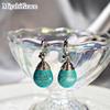 Natural Elegant Miyabi Grace Women's Earrings, Non-pierced Earrings, Popular, Painless, Teardrop, Turquoise, Blue, Stone, Blue, Large, Gemstone,